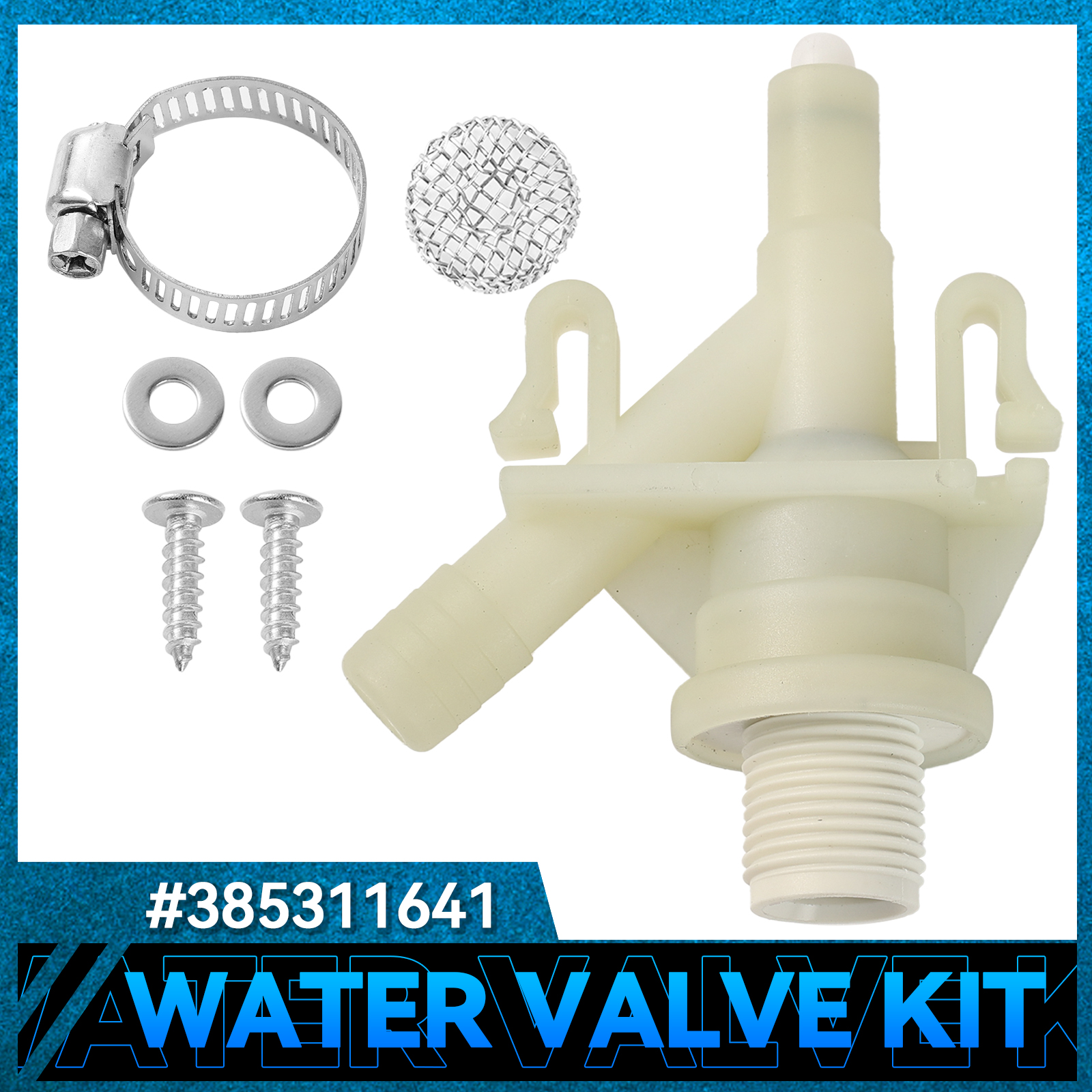 Toilet Fill Valve - Plastic RV Camper Water Valve Kit