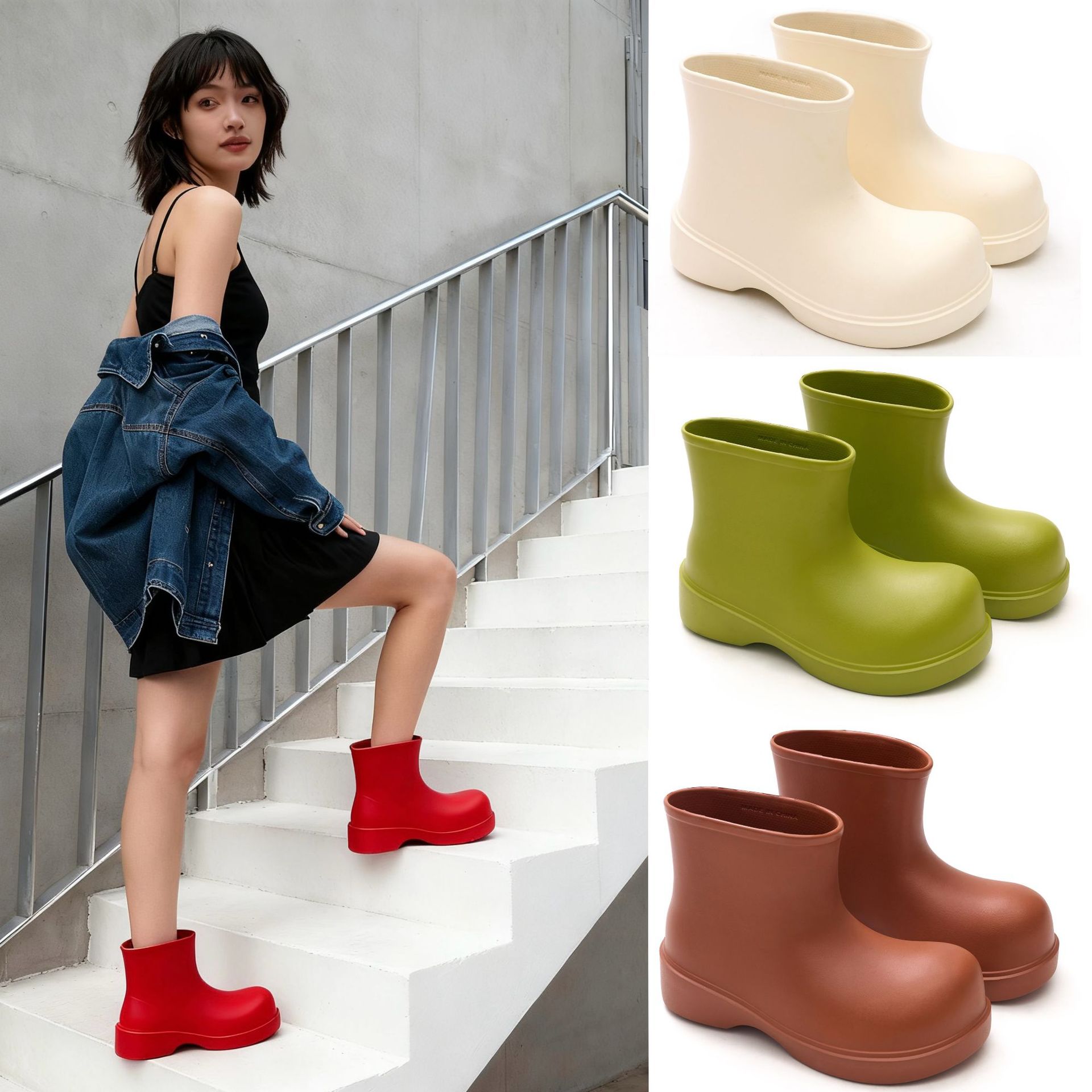 Pipe Bending Spring - Korean rain boots 2025 women's short