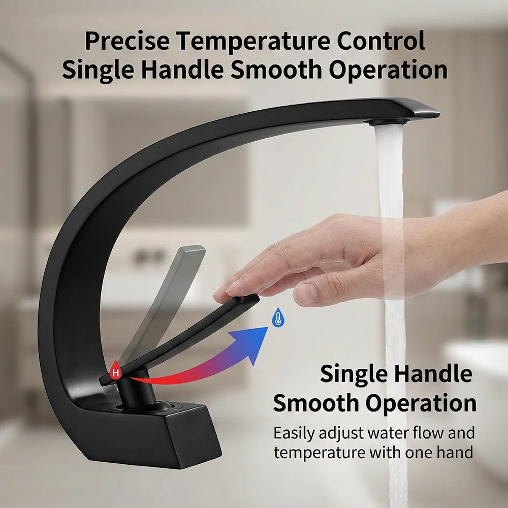 Matte Black Bathroom Faucet, A - Silicone Tap Washer review and price