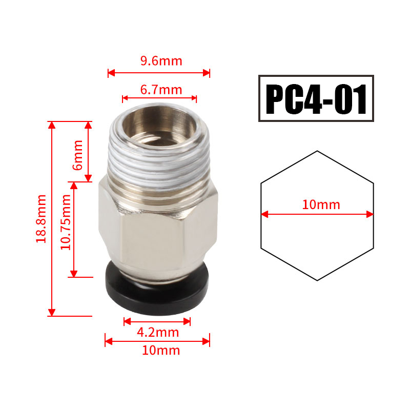 10pcs/lot PC4-M10 Pneumatic Co - Ptfe Tape Thread review and price