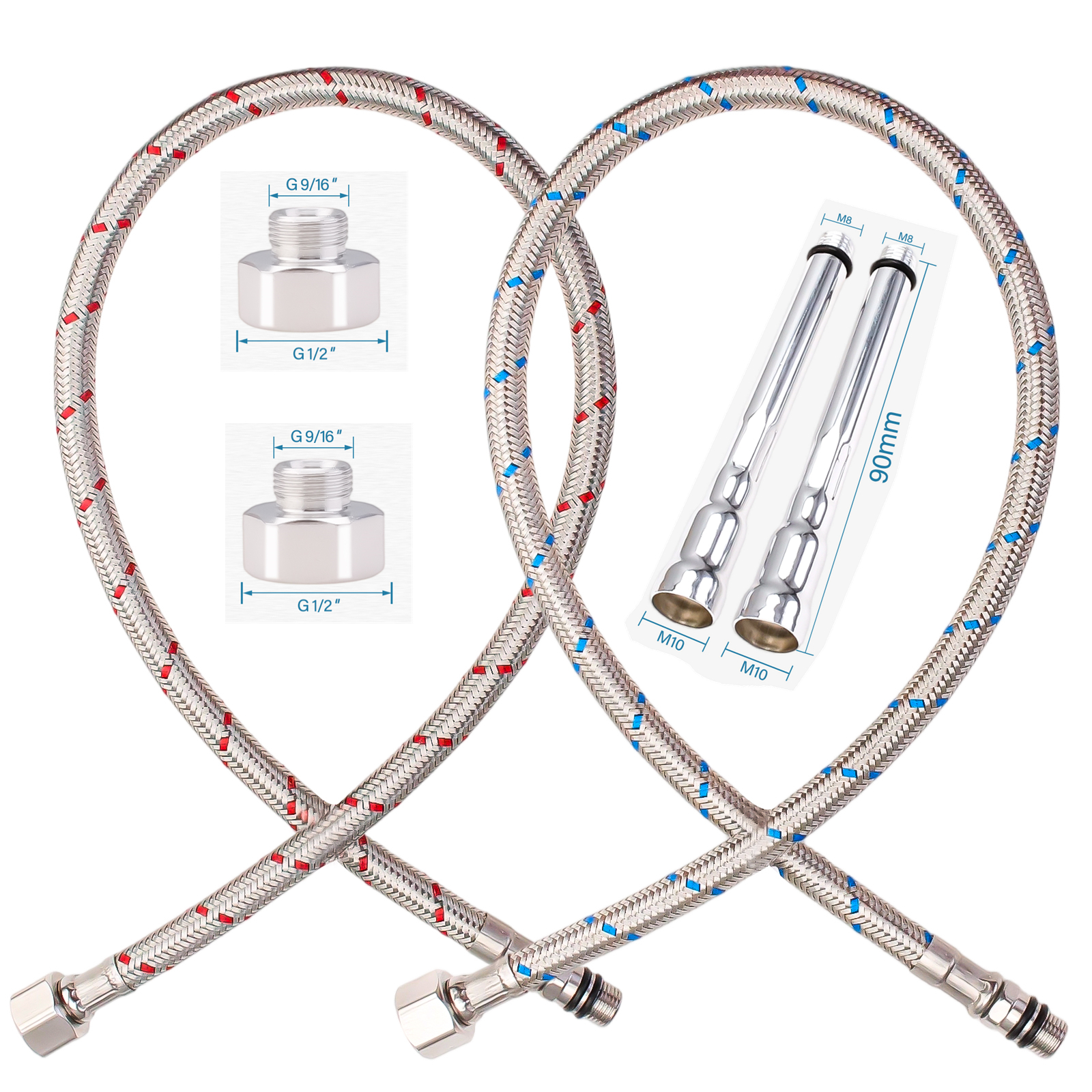 2PCS Flexible Plumbing Pipes G - Flexible Hose Braided review and price