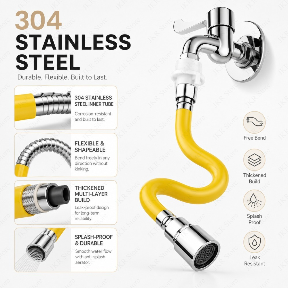 Adjustable Stainless Steel Fau - Flexible Hose Braided review and price