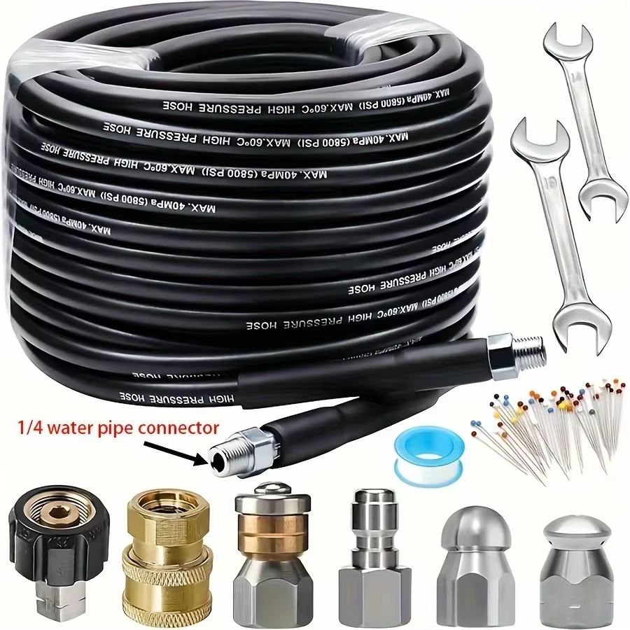Sewer Jetter Kit,5800PSI 1.45m - Drain Pipe Clip review and price