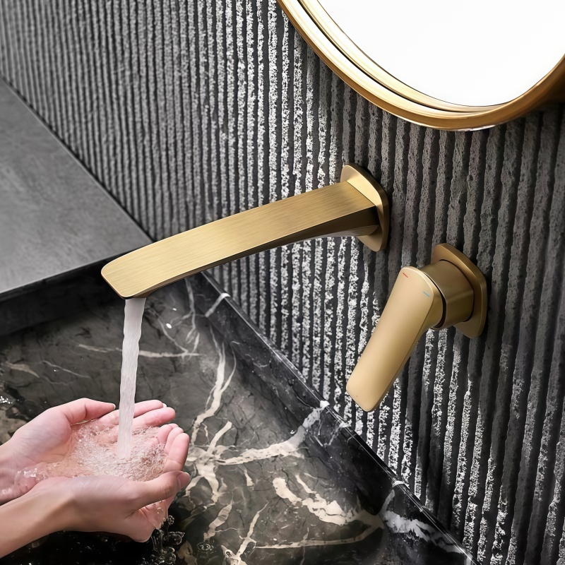 Gold Concealed Bathroom Faucet - Basin Mixer Cartridge review and price