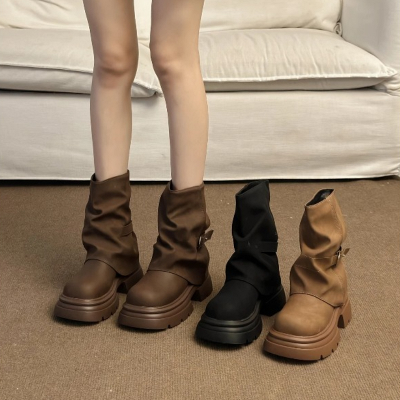 Women's Thick Bottom Boots Bri - Pipe Bending Spring review and price