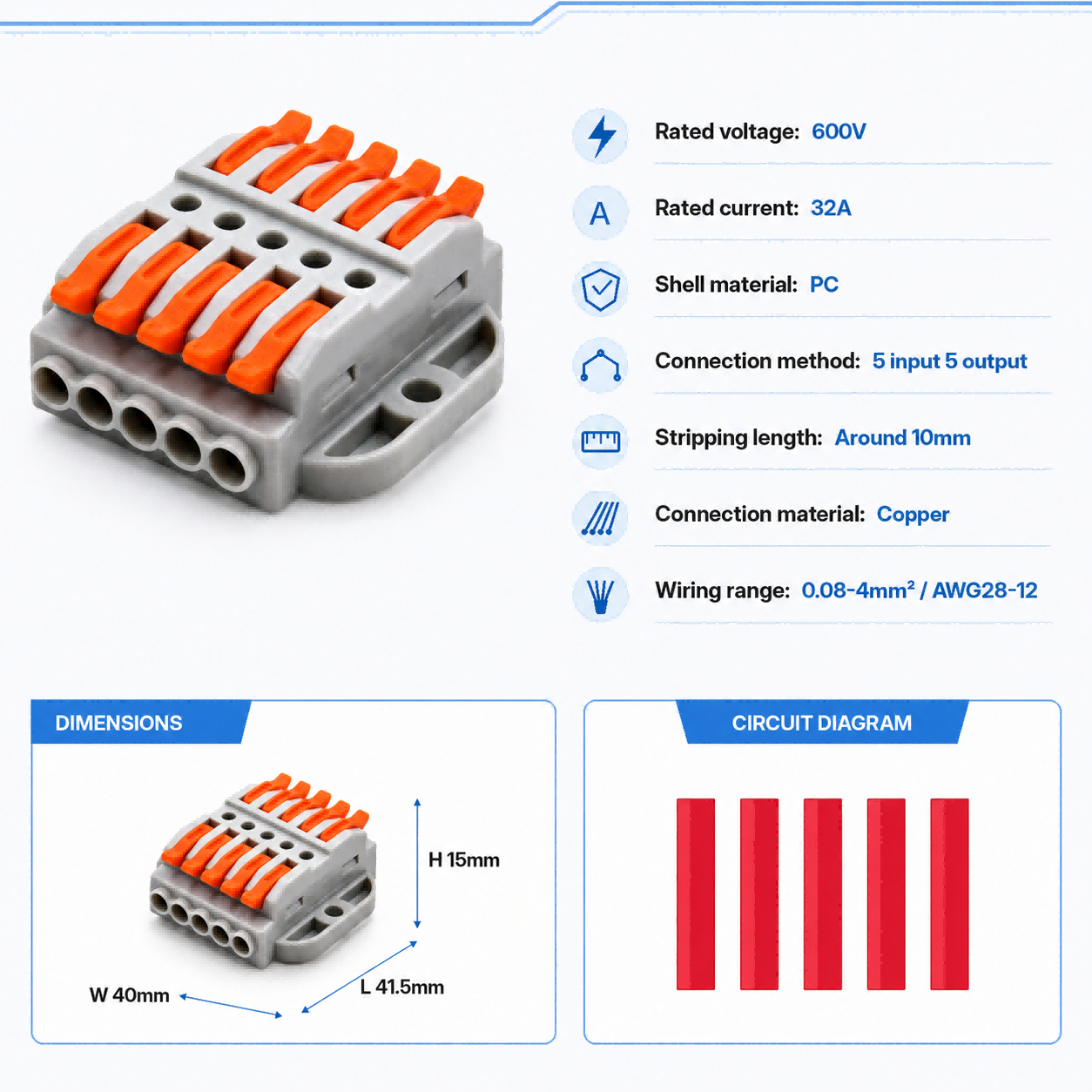 Wire Connectors 2-30 Pins Fast - Push Fit Connector review and price