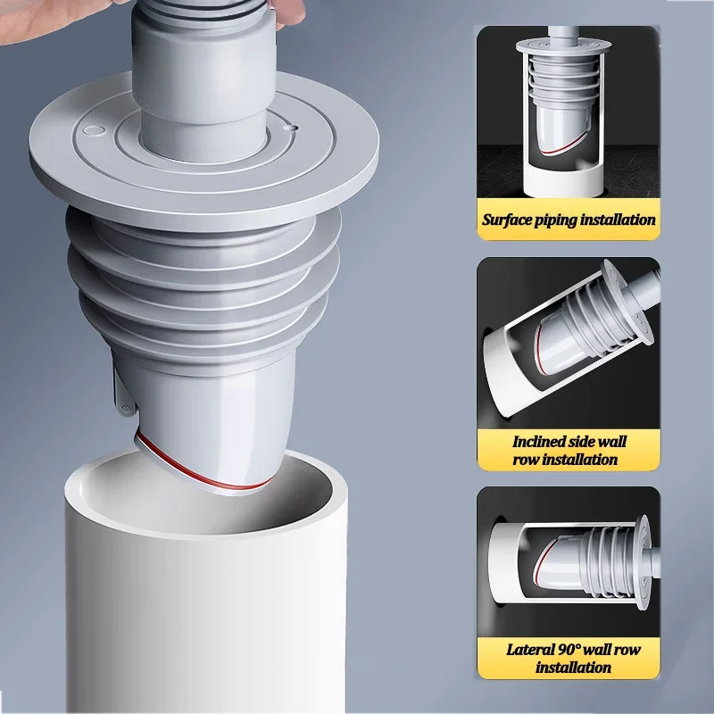Silicone Bathroom Sewer Seal R - Drain Pipe Clip review and price